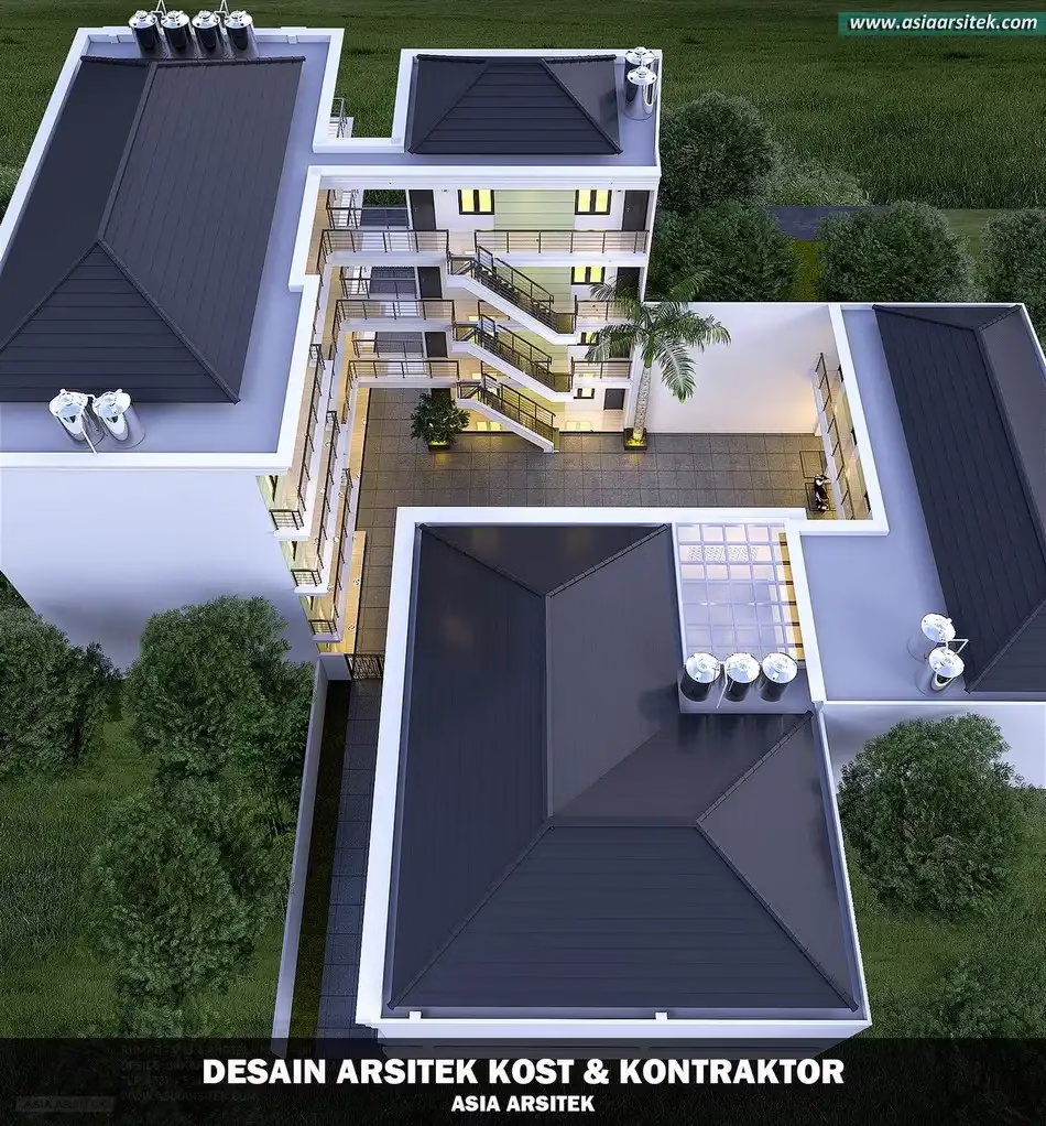 Desain Rumah Kost 4 Lantai 48 Kamar Bekasi