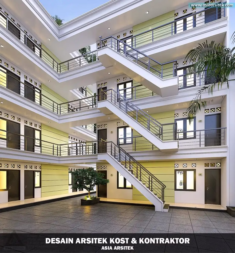 Desain Rumah Kost 4 Lantai 48 Kamar Bekasi