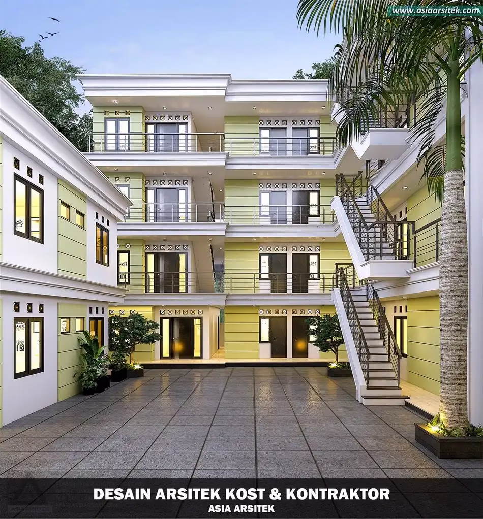 Desain Rumah Kost 4 Lantai 48 Kamar Bekasi