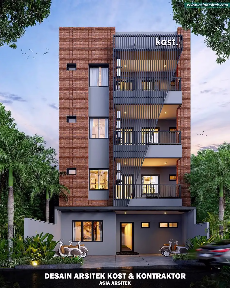 Desain Rumah Kost 5 Lantai Palmerah Jakarta Barat