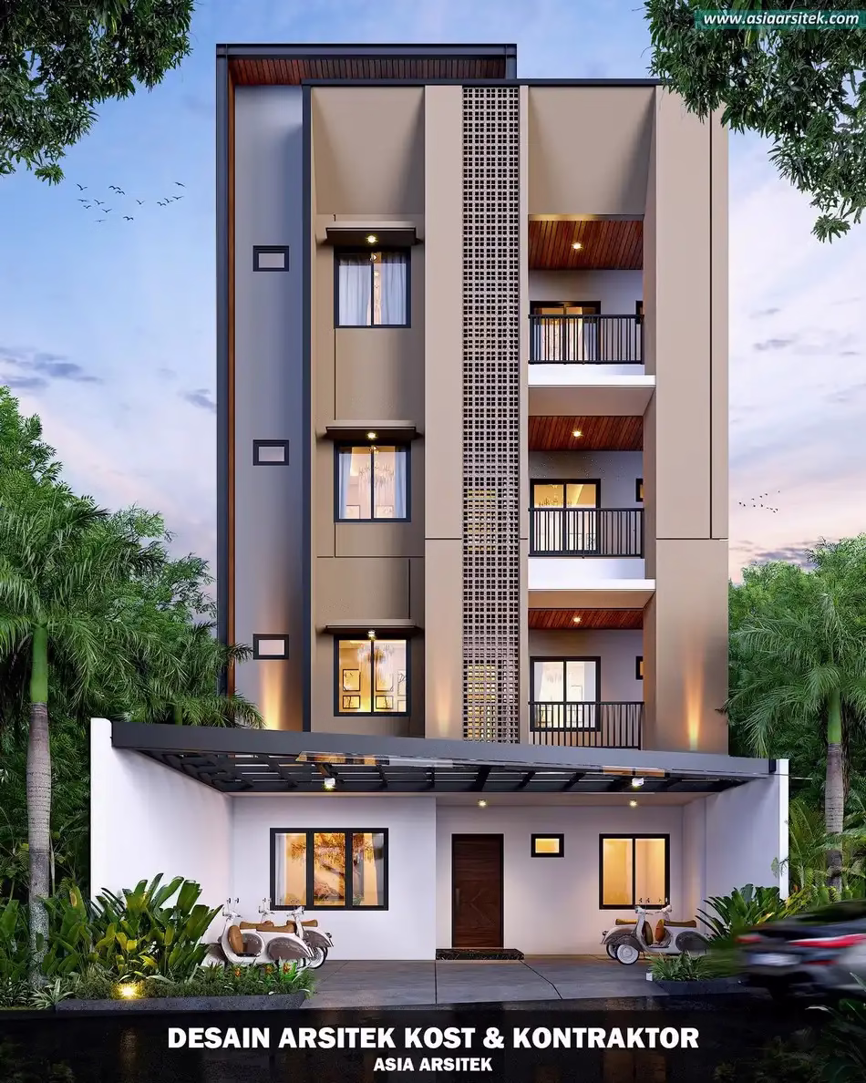Desain Rumah Kost 5 Lantai di Palmerah Jakarta Barat