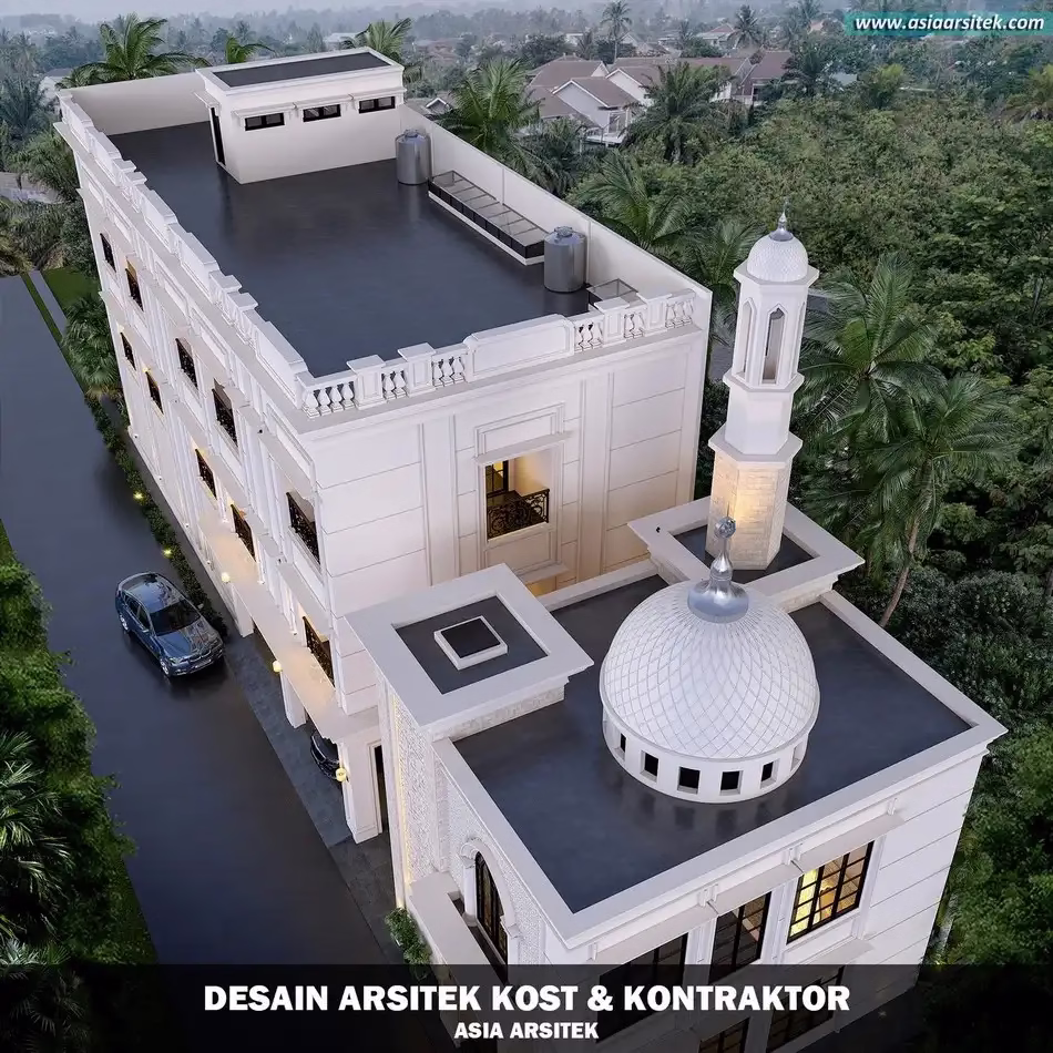 Desain Rumah Kost dan Masjid 3 Lantai Yogyakarta