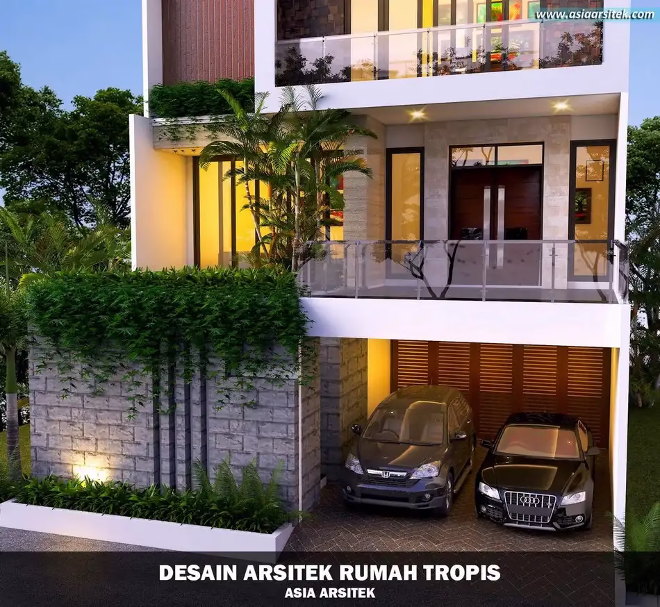 Desain Rumah Tropis 2 Lantai di Bogor
