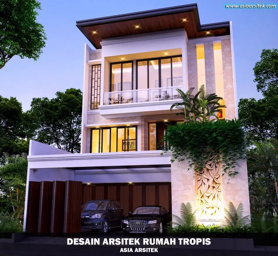 Desain Rumah Tropis 3 Lantai