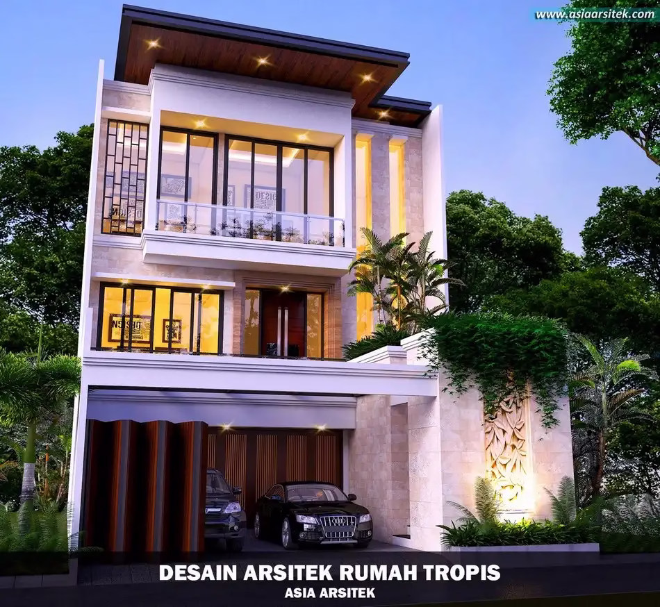 Desain Rumah Tropis 3 Lantai