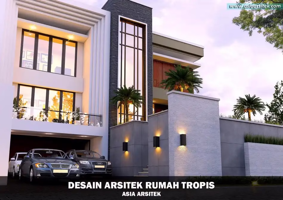 Rumah Tropis 3 Lantai dengan Basement