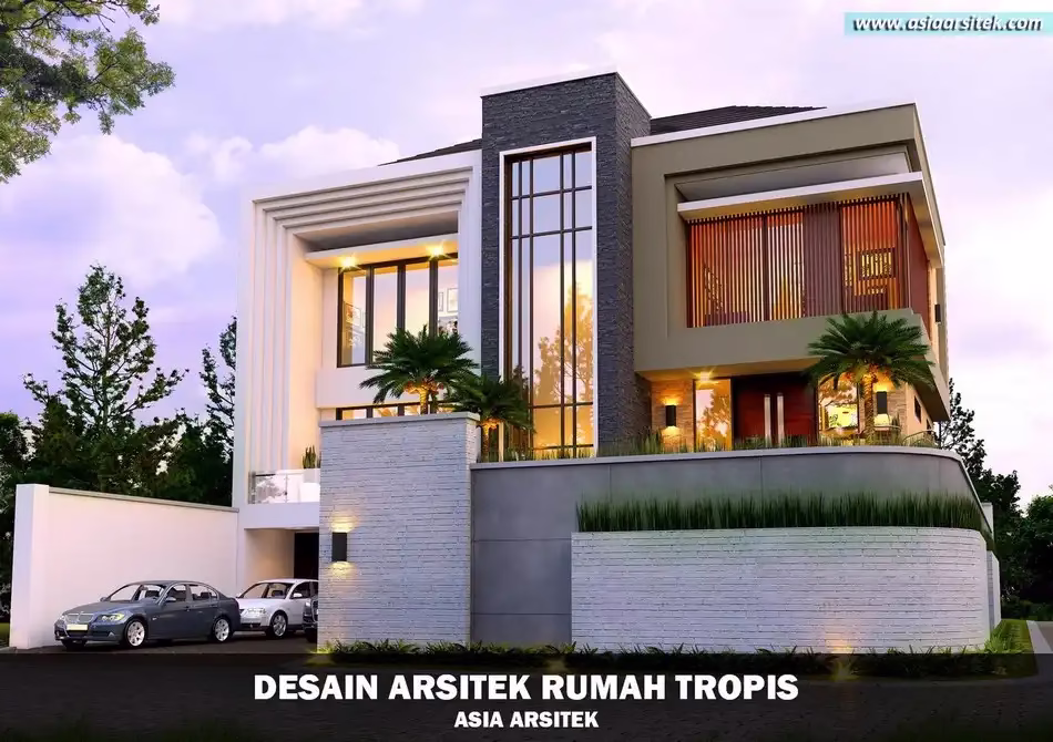 Rumah Tropis 3 Lantai dengan Basement