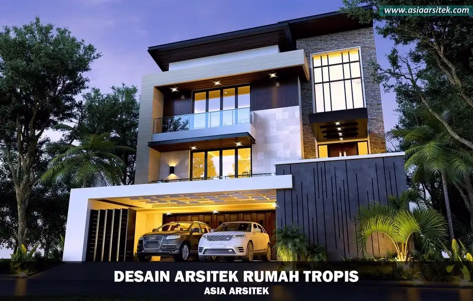 Rumah Tropis Modern 3 Lantai di Makassar