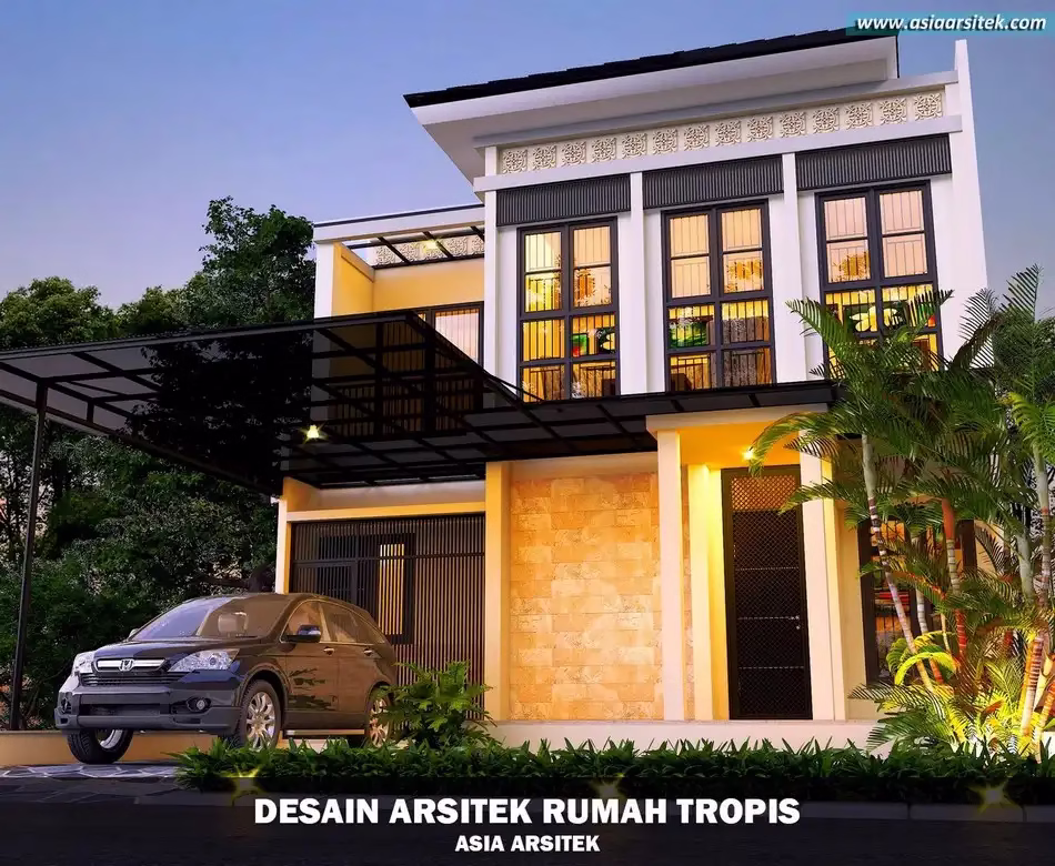rumah tropis modern 8x20 meter