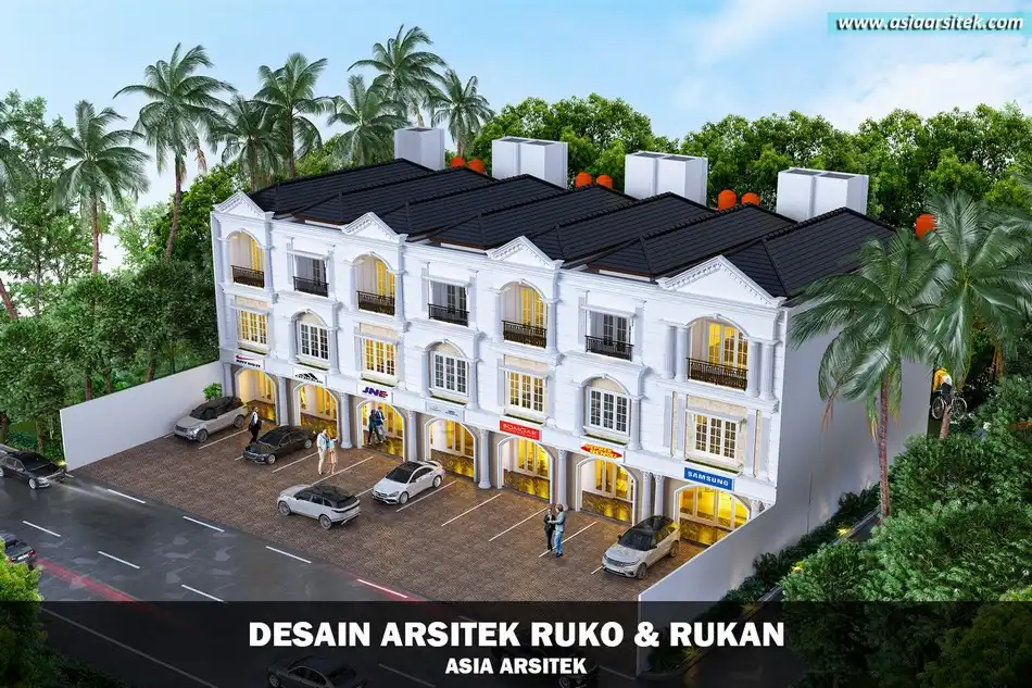 Desain Ruko Classic Mediterania 3 Lantai
