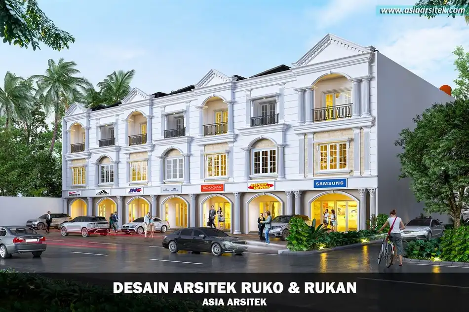 Desain Ruko Classic Mediterania 3 Lantai