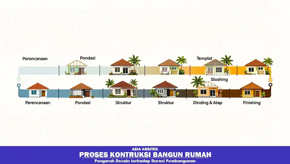 Durasi pembangunan rumah custom dan template