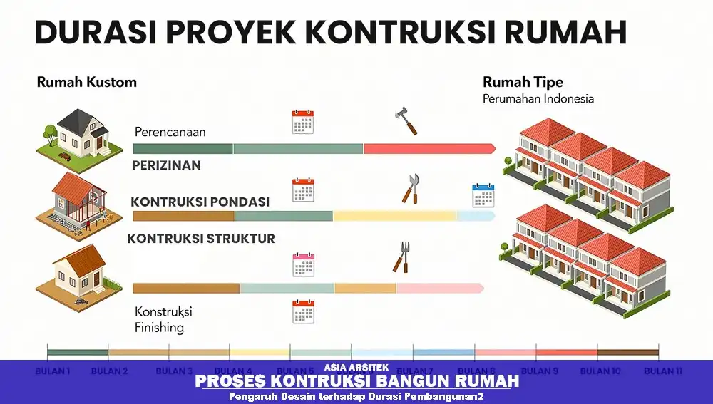 Durasi pembangunan rumah custom dan template