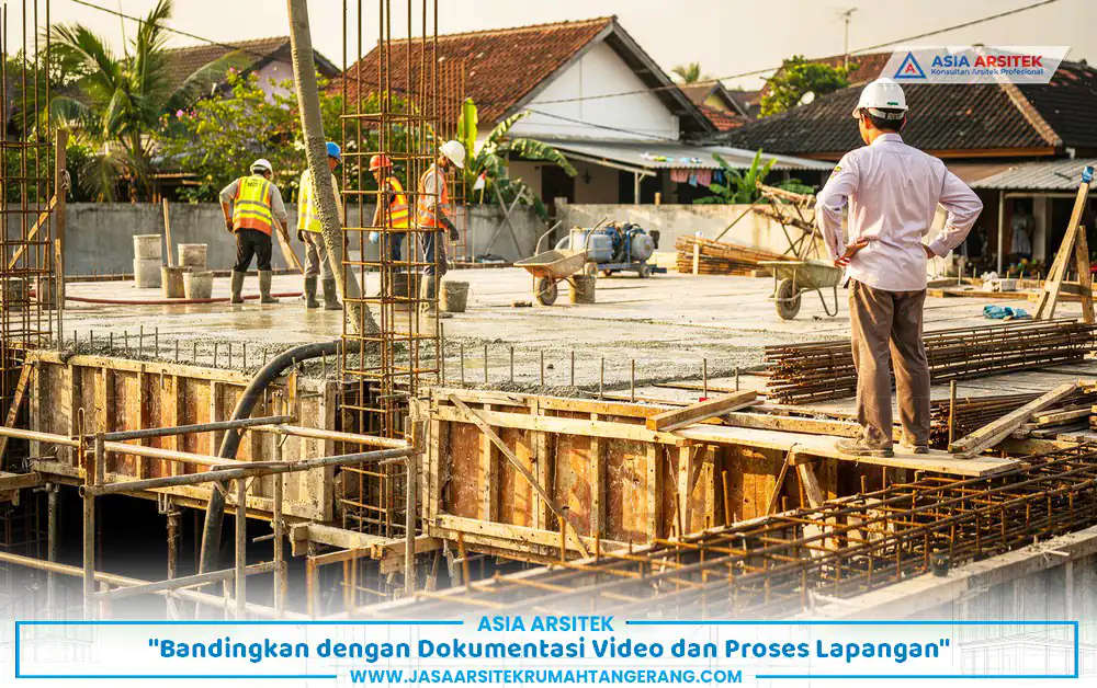 Dokumentasi proses proyek lapangan untuk verifikasi portofolio kontraktor