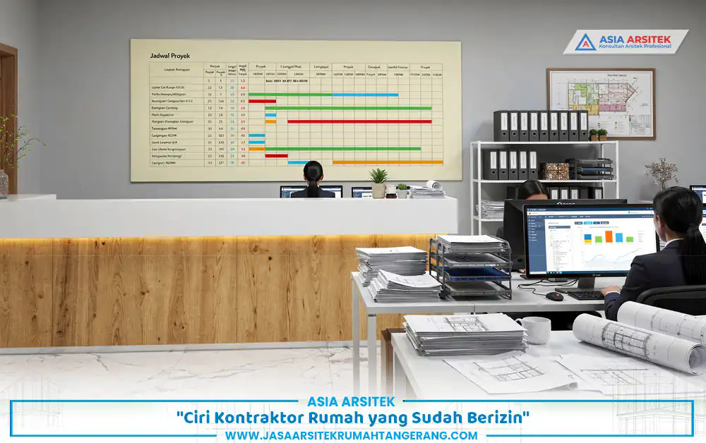 kantor profesional kontraktor rumah berizin dengan sistem administrasi tertata