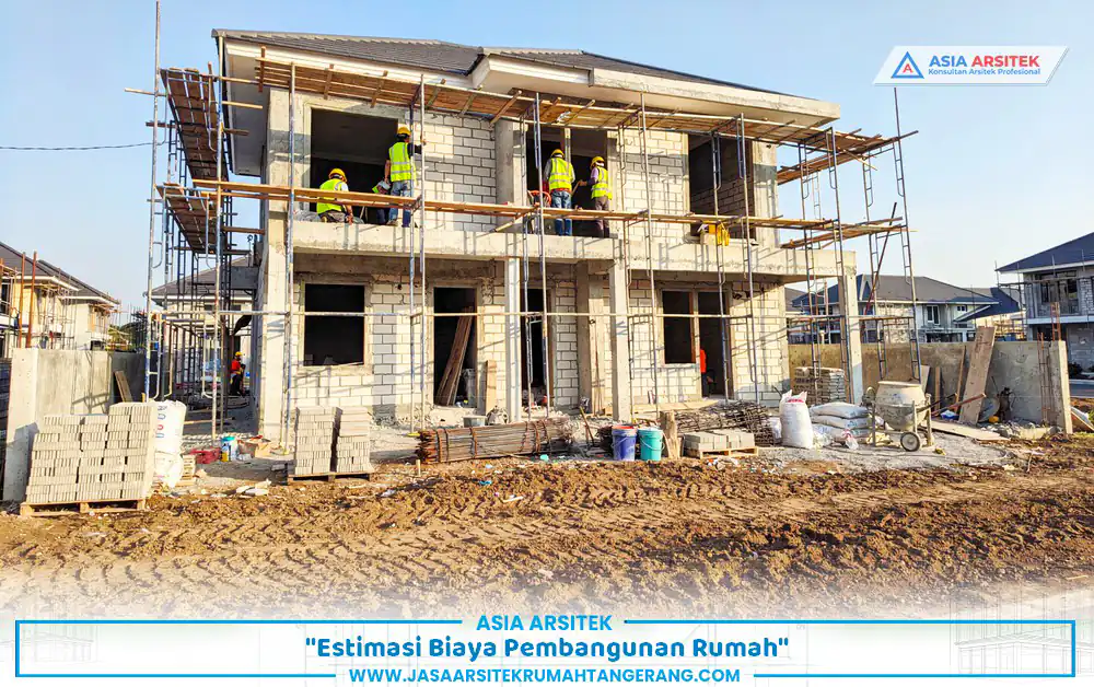 konstruksi bangun rumah keluarga muda Tangerang dua lantai