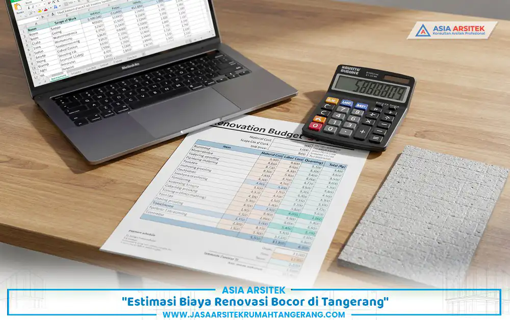 penyusunan estimasi biaya jasa renovasi rumah bocor Tangerang melalui RAB detail