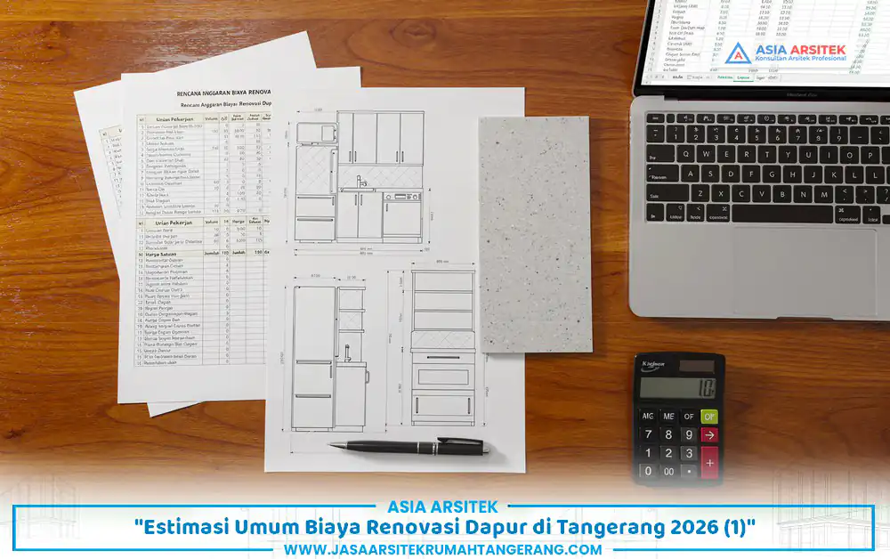 penyusunan RAB biaya renovasi dapur Tangerang 2026 berdasarkan gambar kerja detail