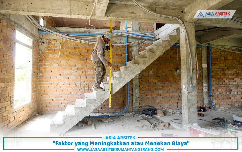 faktor desain tangga dan utilitas dalam biaya tambah lantai 2 rumah Tangerang