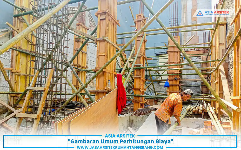 struktur pondasi proyek biaya bangun rumah 2 lantai Tangerang dengan kolom beton bertulang