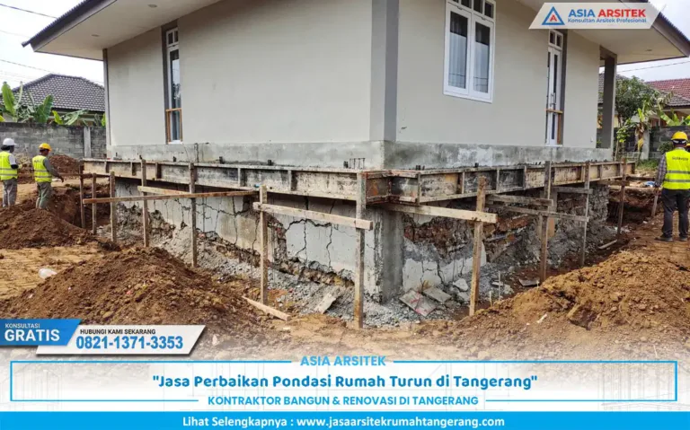 proses jasa perbaikan pondasi rumah turun Tangerang pada bangunan residensial
