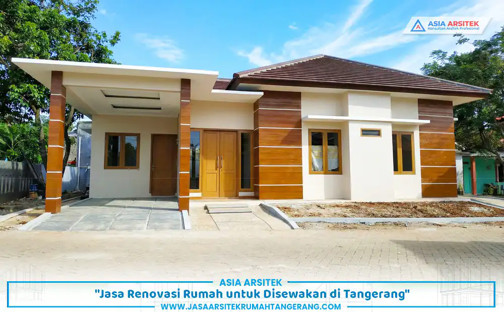 proyek renovasi rumah disewakan Tangerang dengan tampilan fasad modern