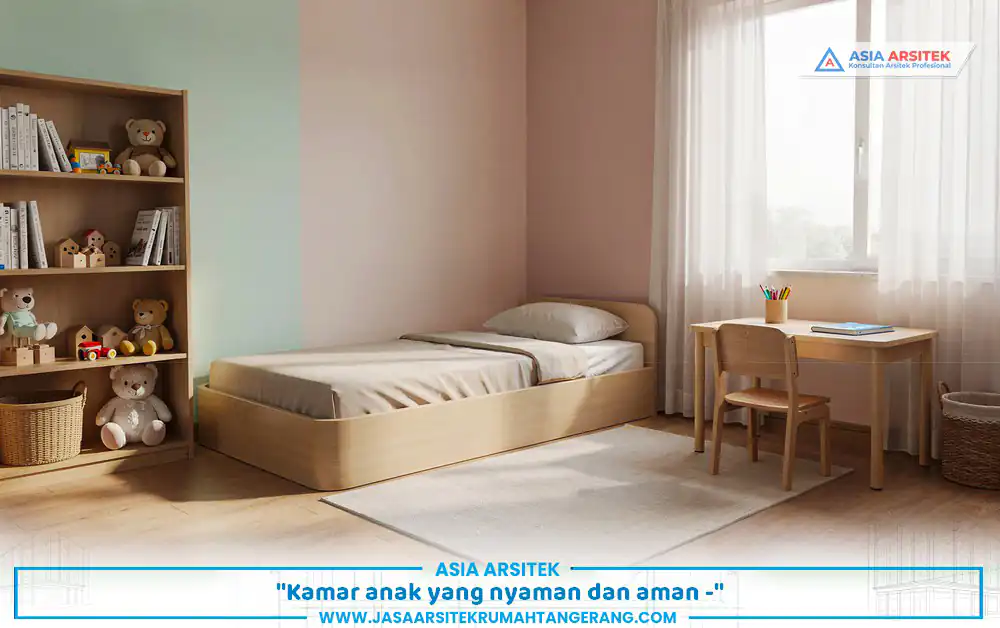 desain kamar anak dalam bangun rumah keluarga muda Tangerang yang fungsional