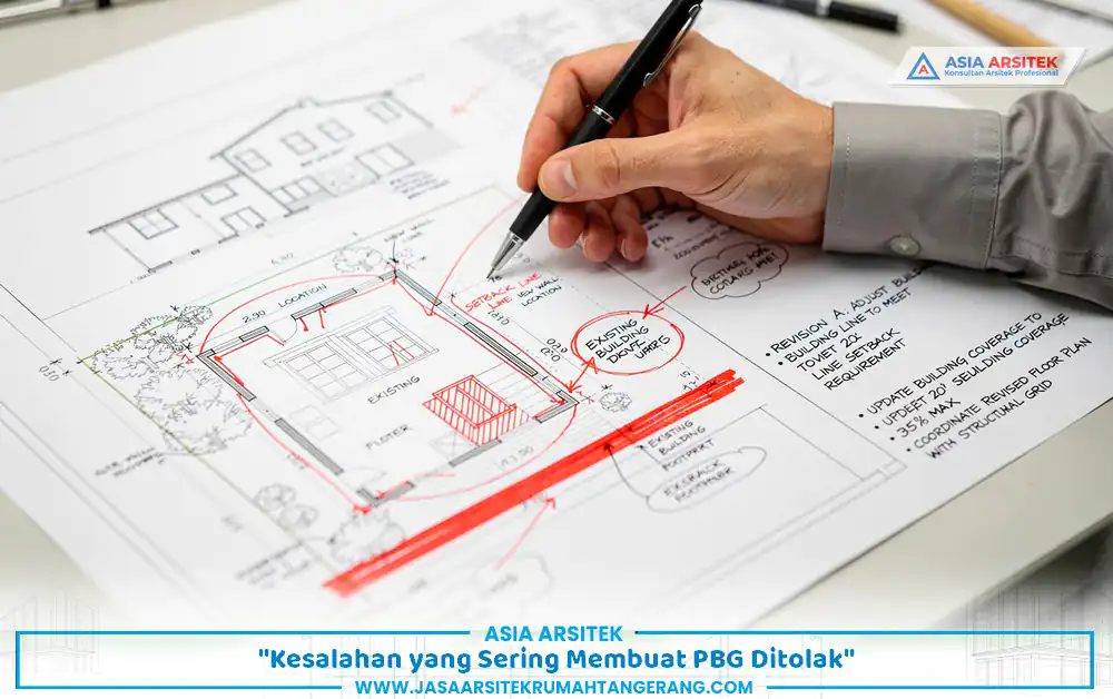 contoh kesalahan dalam prosedur PBG rumah tinggal Tangerang yang menyebabkan penolakan