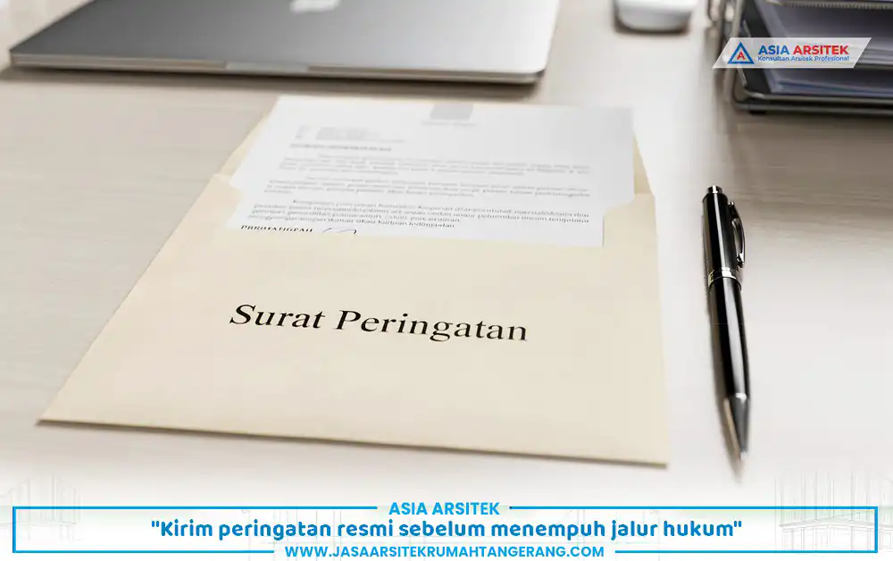 Surat peringatan resmi untuk solusi kontraktor bermasalah