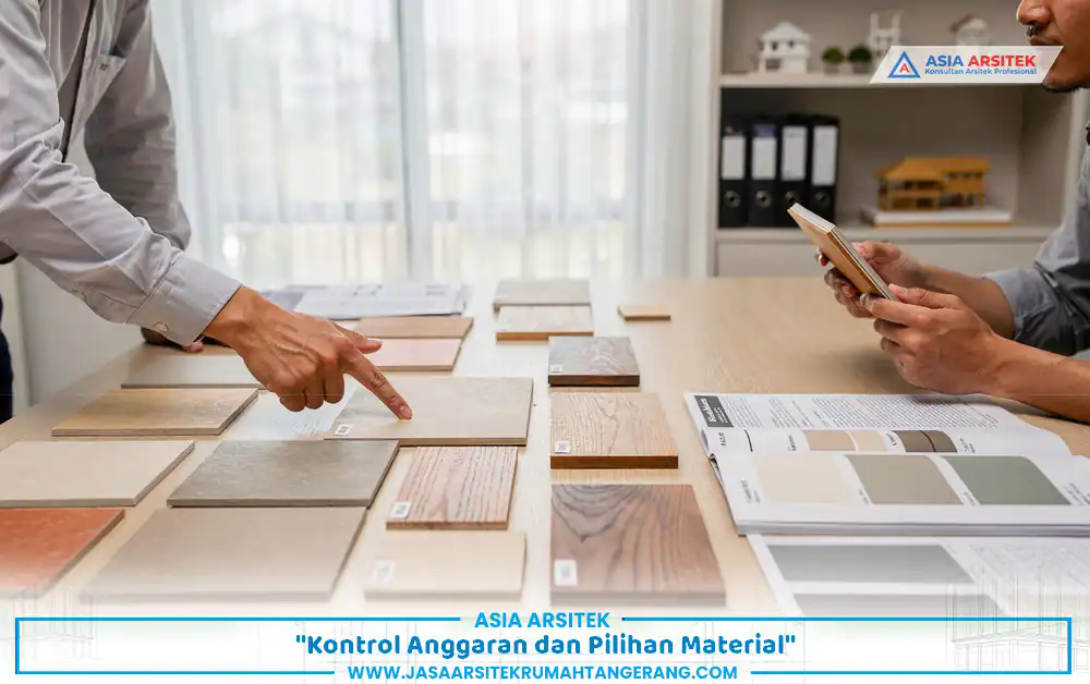 pemilihan material bangun rumah sesuai budget Tangerang dengan sampel keramik dan cat