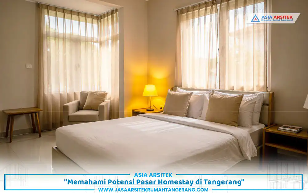 suasana interior renovasi rumah homestay Tangerang dengan kamar tidur nyaman dan area santai