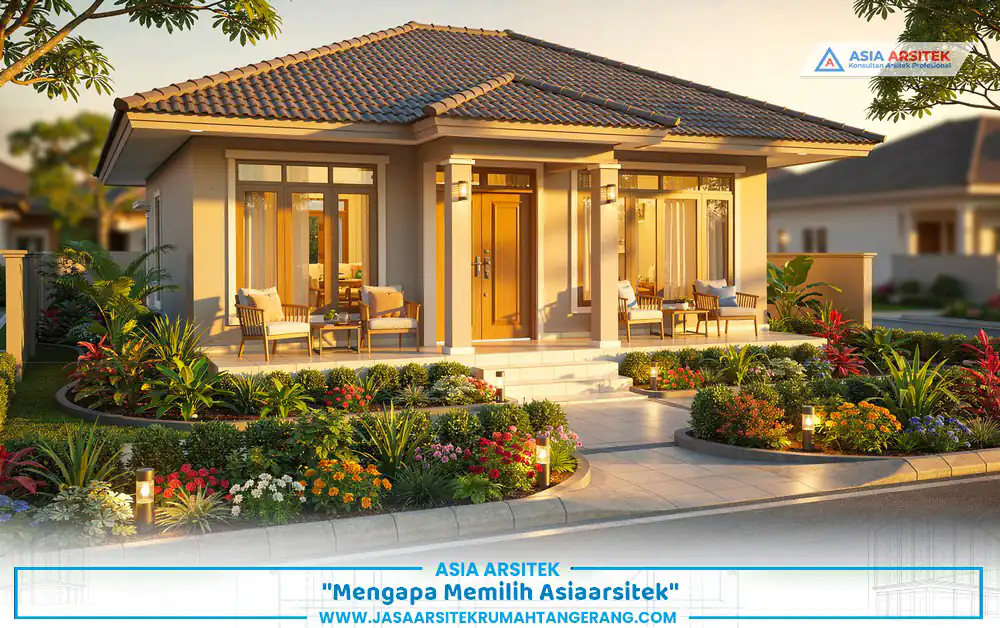 hasil akhir bangun rumah pensiunan Tangerang dengan suasana hangat