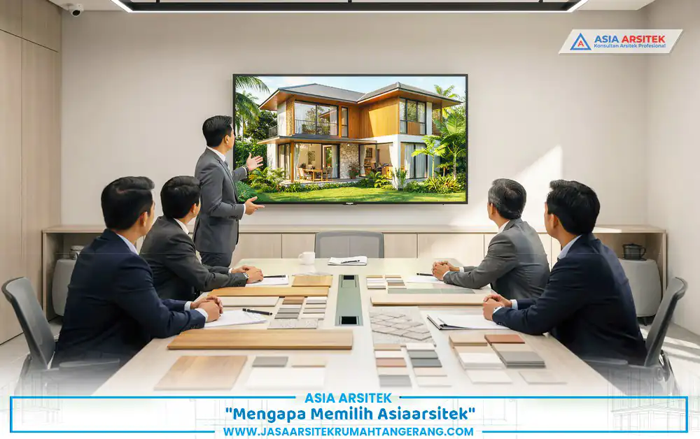 tim ahli renovasi rumah homestay Tangerang melakukan presentasi desain kepada klien