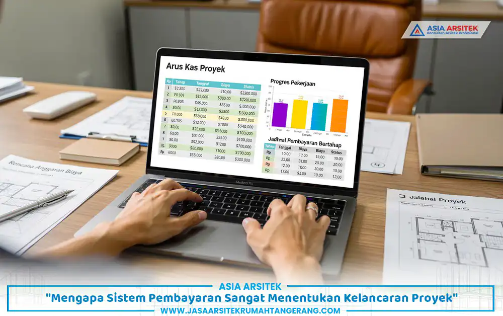 ilustrasi arus kas dalam skema pembayaran kontraktor proyek rumah