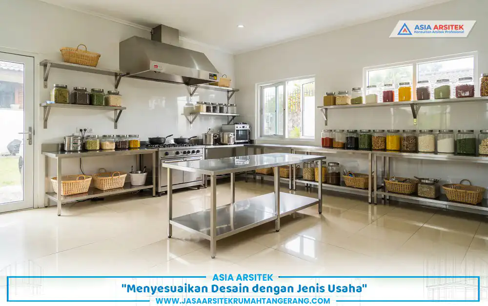 desain interior bangun rumah usaha Tangerang untuk usaha kuliner dengan dapur produksi terpisah