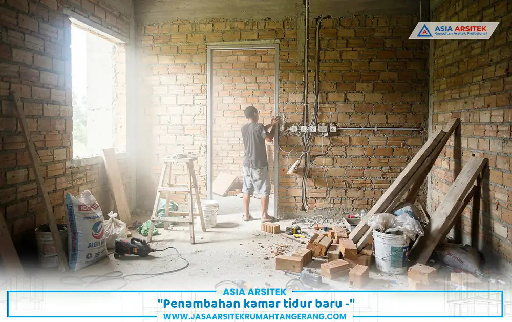 proses penambahan kamar dalam renovasi rumah keluarga besar Tangerang