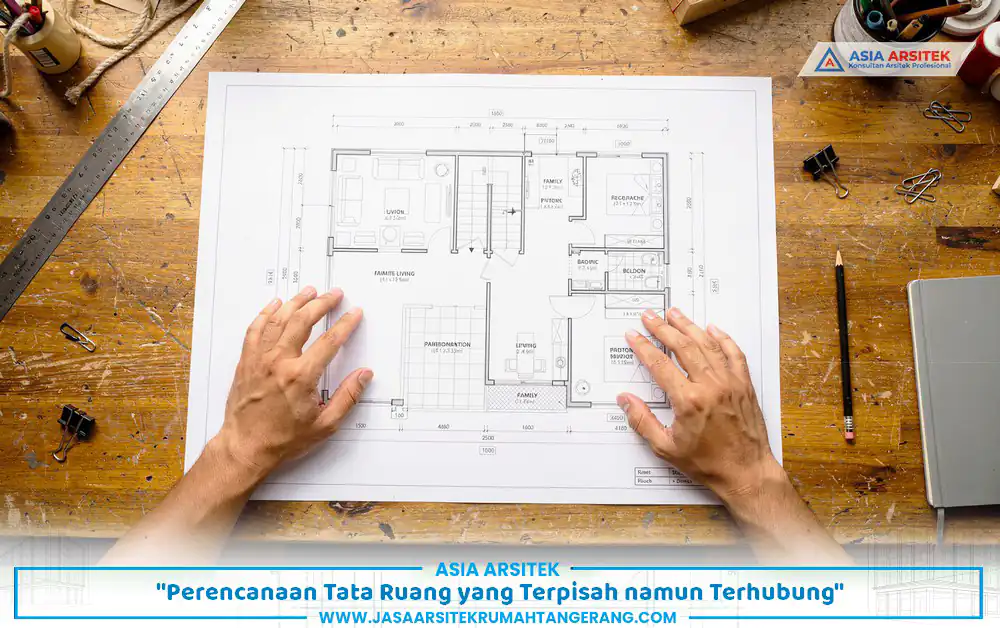 konsep zonasi bangun rumah usaha Tangerang dengan pemisahan ruang usaha dan ruang keluarga