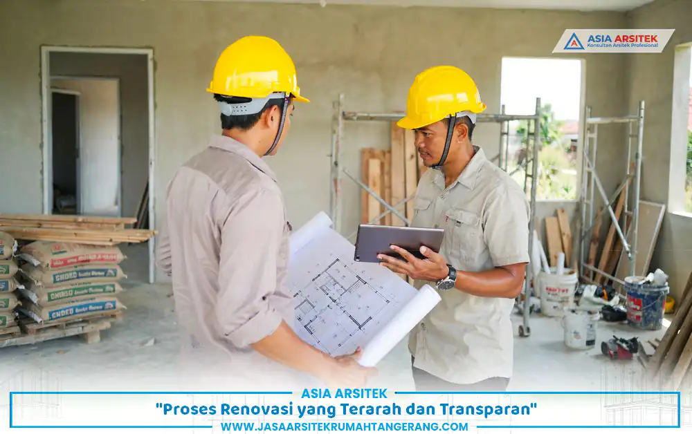 pengawasan proyek renovasi rumah homestay Tangerang oleh tim profesional di lapangan