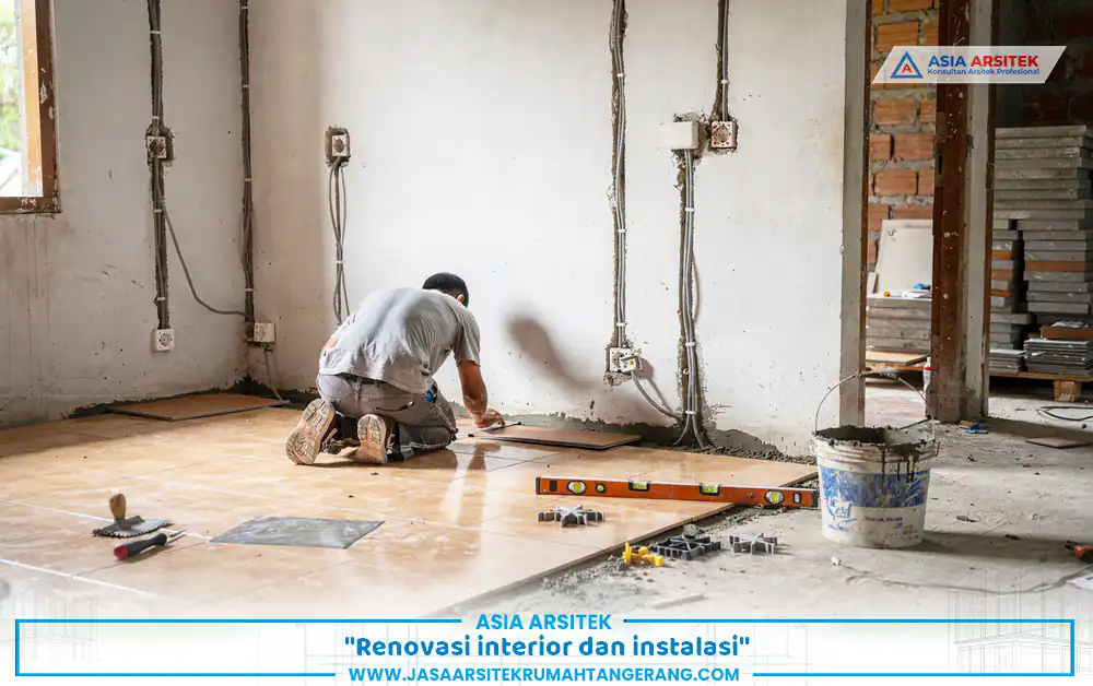 Pekerjaan interior pada renovasi bertahap Tangerang