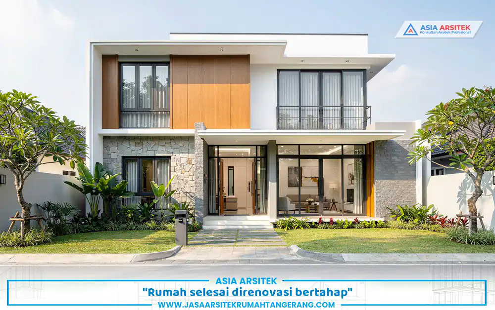 Hasil akhir renovasi bertahap Tangerang rumah modern
