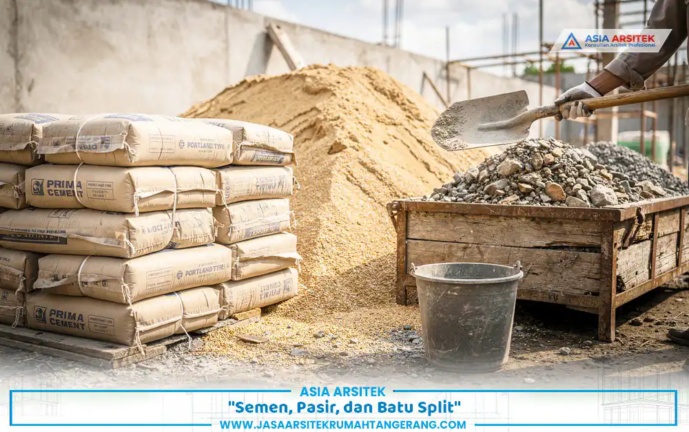 komponen semen dan agregat dalam harga material bangunan Tangerang 2026