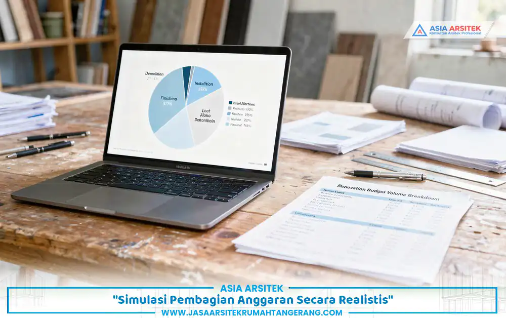Simulasi pembagian pos biaya pada RAB renovasi 50 juta