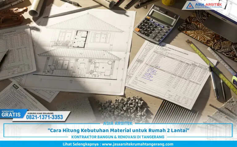 cara hitung material pembangunan rumah dua lantai menggunakan dokumen perencanaan
