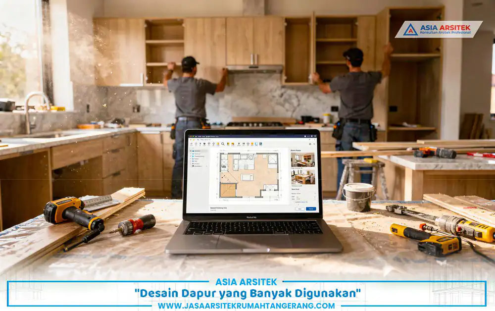 jasa renovasi dapur Tangerang dengan konsep minimalis open kitchen dan industrial
