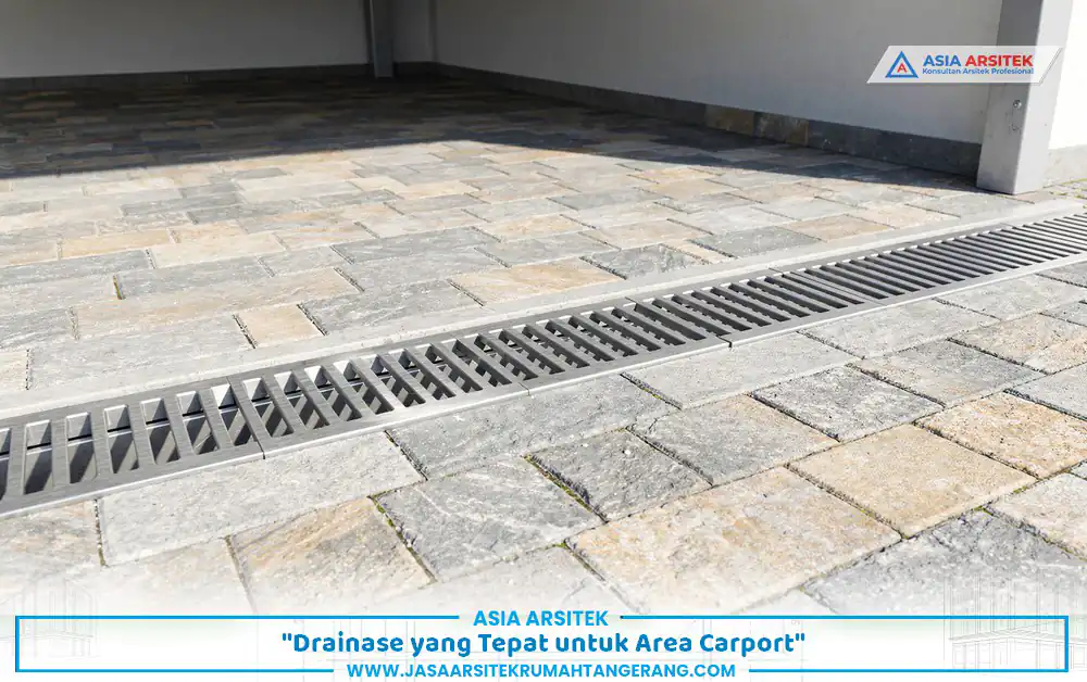pemasangan saluran linear pada sistem drainase taman carport