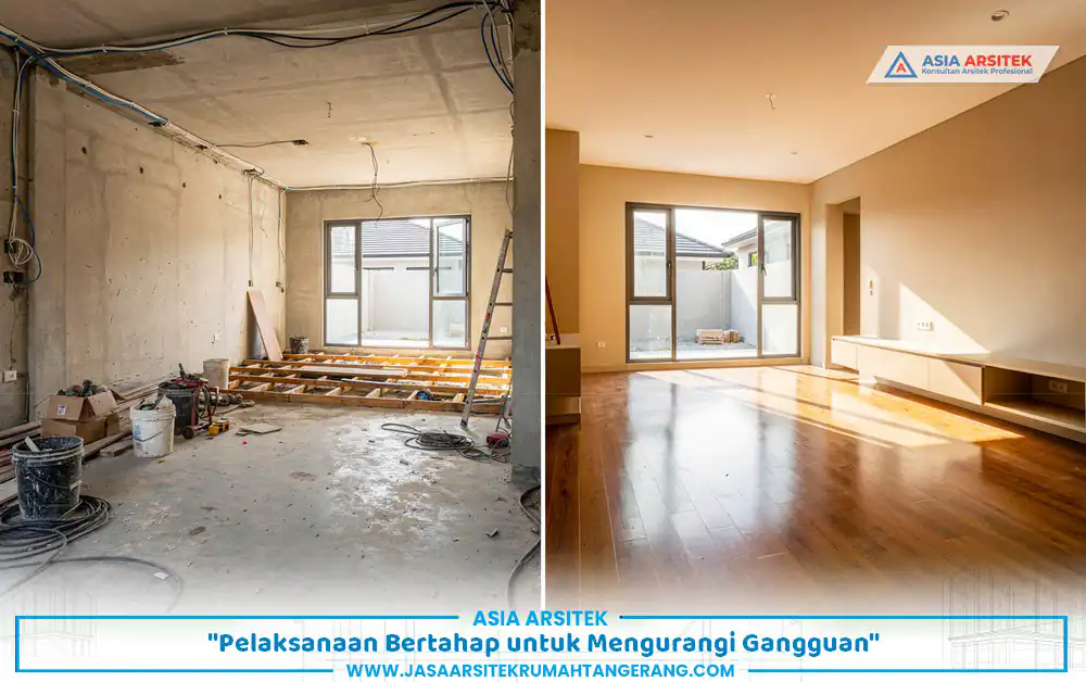 renovasi rumah sambil tinggal dengan metode pengerjaan bertahap per area