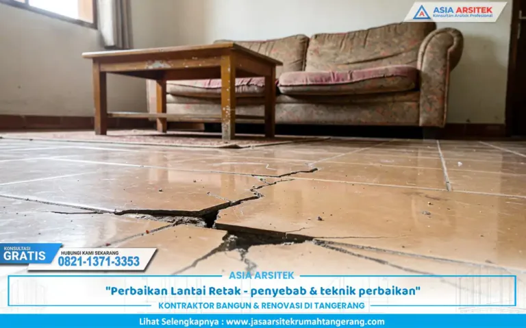 contoh kondisi rumah yang membutuhkan perbaikan lantai retak pada area interior