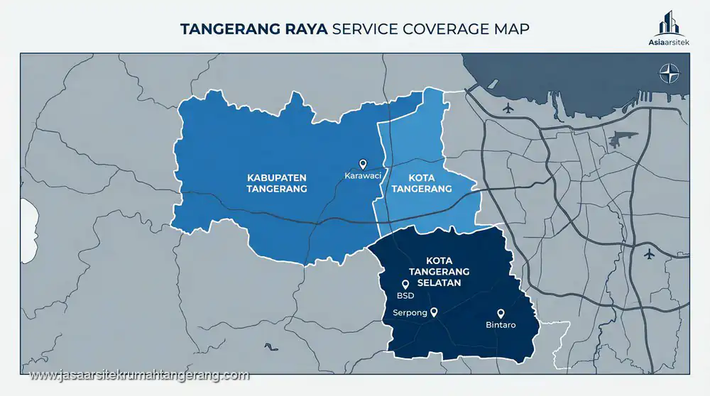 area layanan jasa bangun rumah paket lengkap Tangerang Asiaarsitek