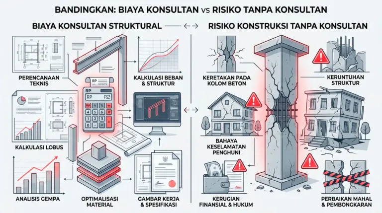biaya konsultan struktur vs risiko tanpa konsultan rumah Tangerang