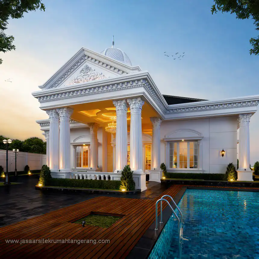 Desain Rumah Klasik Tropis Bapak HRT